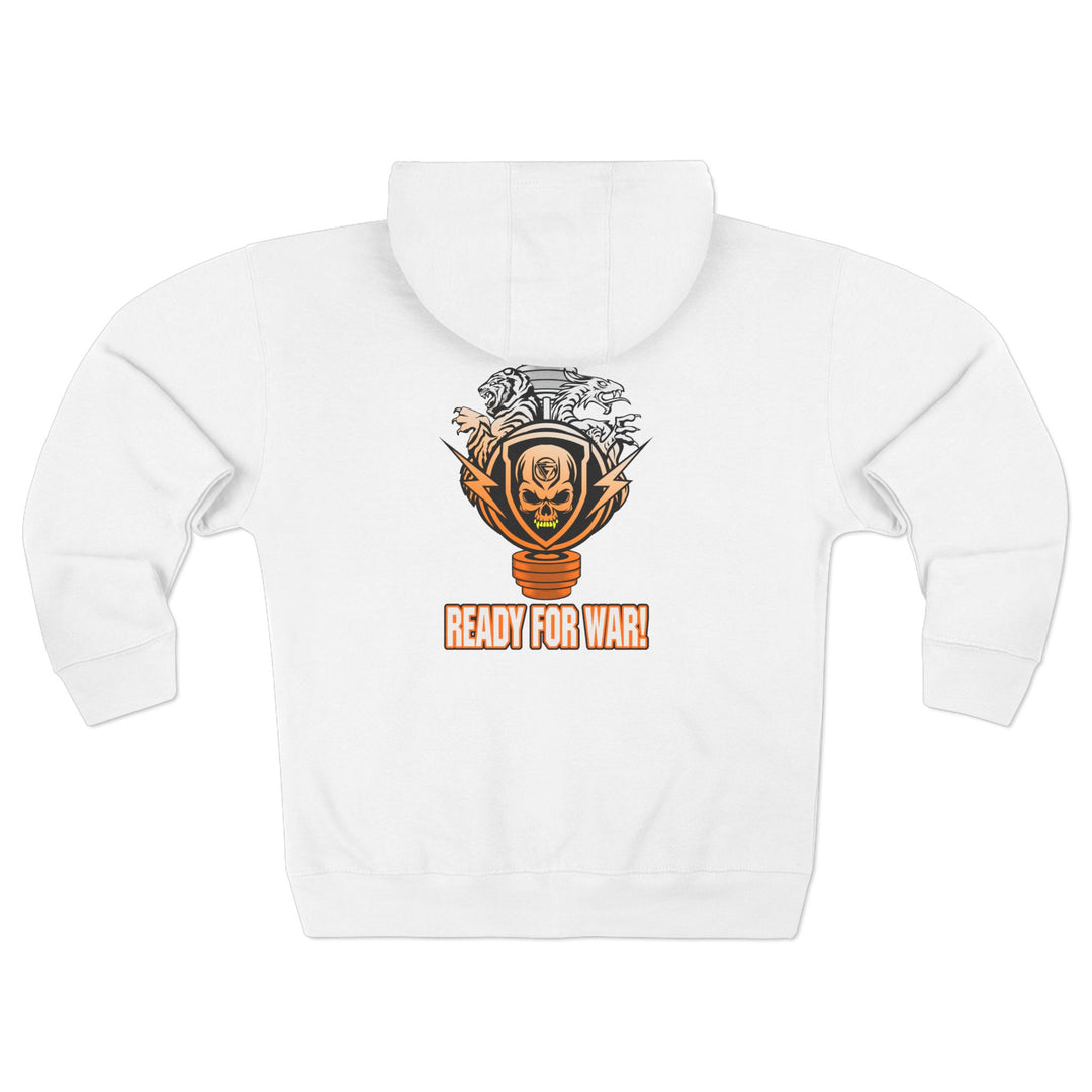 CG SKULLATOR SGL BELL DRAGON TIGER ORANGE WHITE  FADE /READY FOR WAR ZIP UP