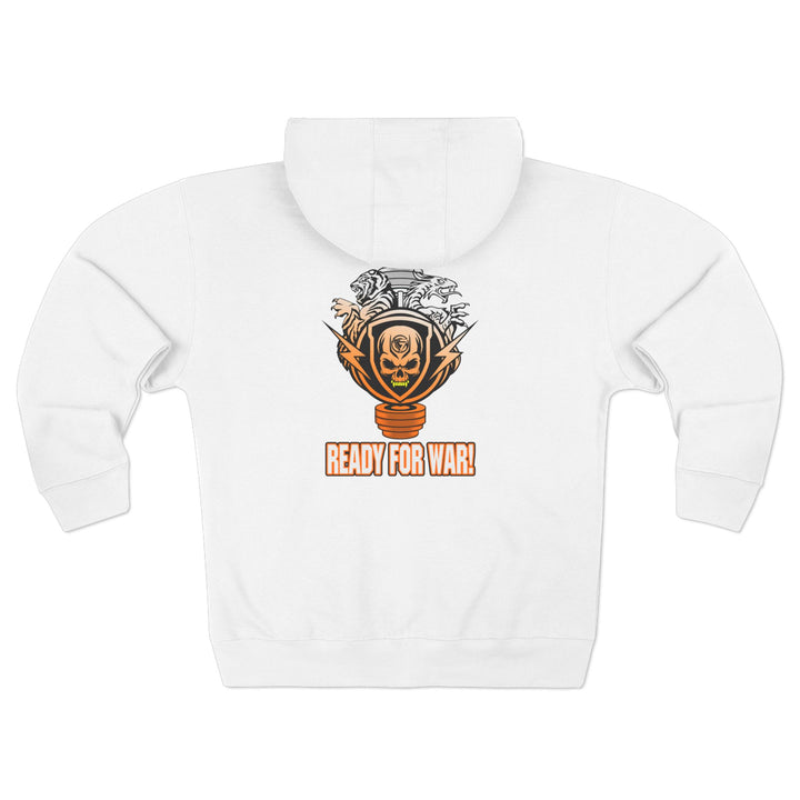 CG SKULLATOR SGL BELL DRAGON TIGER ORANGE WHITE  FADE /READY FOR WAR ZIP UP