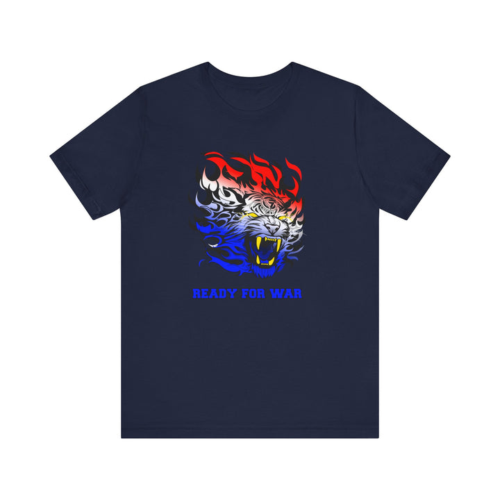 TIGER FLAME RED WHITE BLUE FADE/READY FOR WAR
