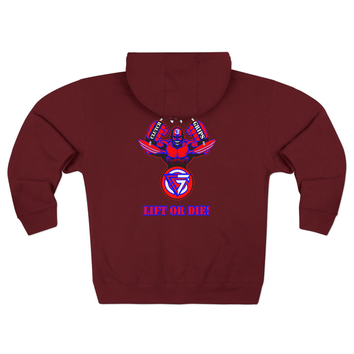 MAC SNAP RED BLUE /LIFT OR DIE ZIP UP