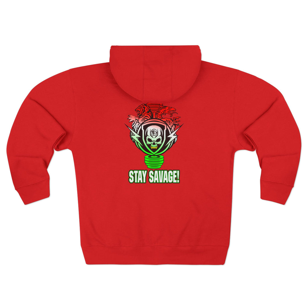 CG SKULLATOR SGL BELL DRAGON TIGER RED WHITE GREEN FADE /STAY SAVAGE ZIP UP