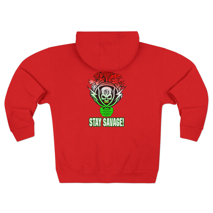 CG SKULLATOR SGL BELL DRAGON TIGER RED WHITE GREEN FADE /STAY SAVAGE ZIP UP