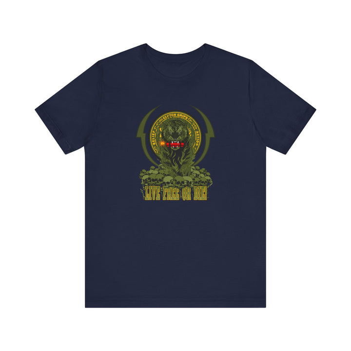 DYNAMITE TIGER ARMY GREEN YELLOW ACCENT /LIVE FREE OR DIE