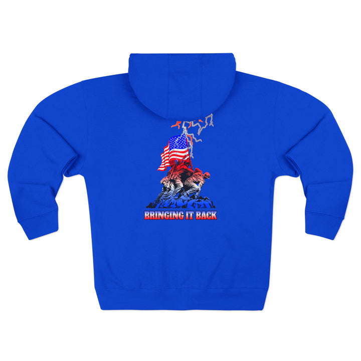 CG A AMERICAN WARRIORS RED WHITE BLUE FADE /BRINGING IT BACK ZIP UP