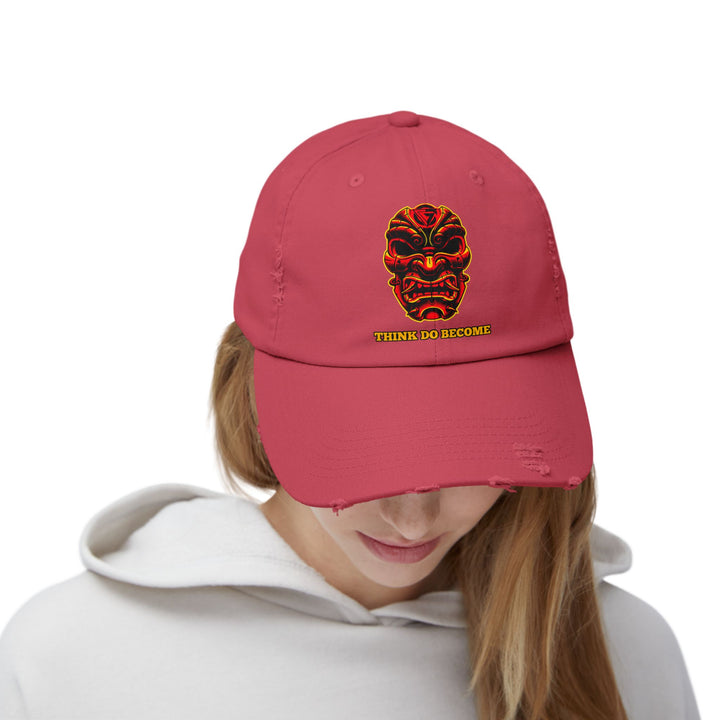 CG SAMURAI MASK RED BLACK GOLD /THINK DO BECOME CAP