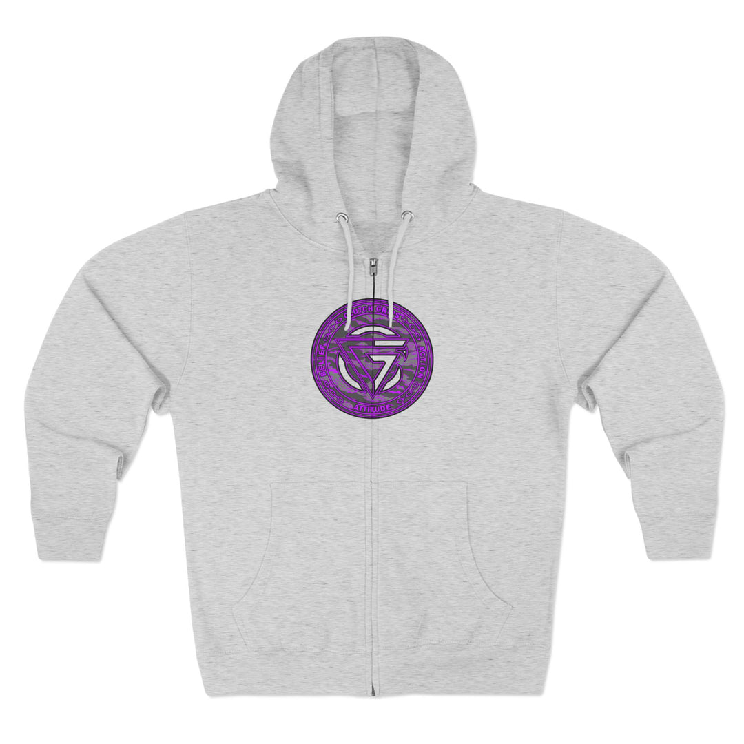CG ANGRY DOG CAMO GREY PURPLE/READY FOR WAR ZIP UP