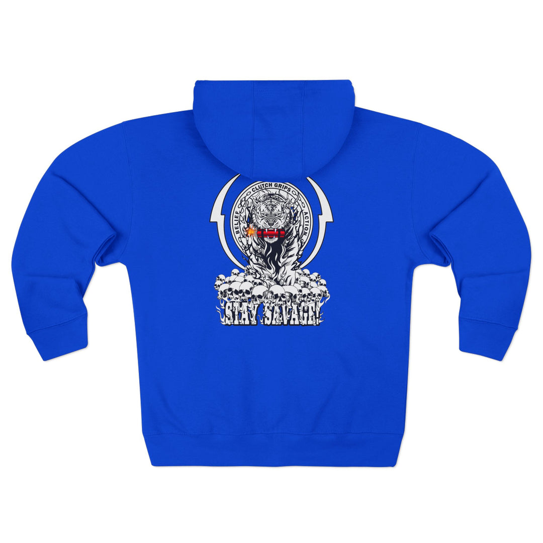 DYNAMITE TIGER WHITE BLACK /STAY SAVAGE ZIP UP