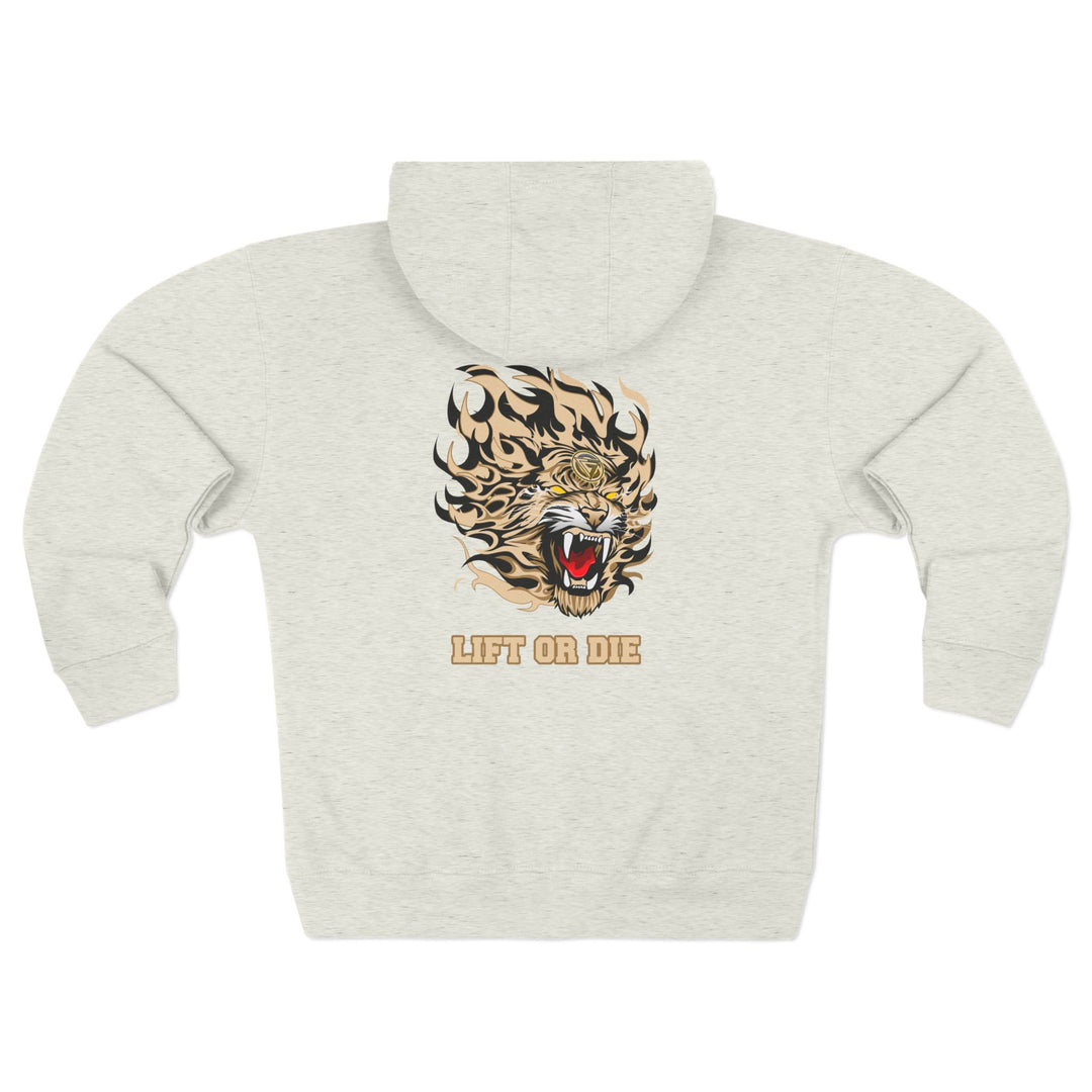 CG TIGER FLAME DESSERT SAND /LIFT OR DIE  ZIP UP