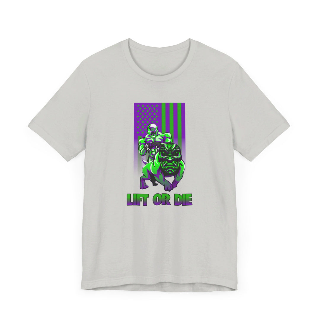 ANGRY DOG PURPLE GREEN FLAG/LIFT OR DIE