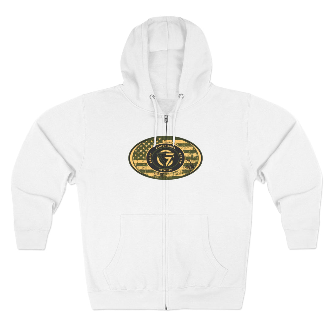 CG TIGER FLAME PATRIOT WAR TIGER CAMO /FIGHT FOR IT ZIP UP