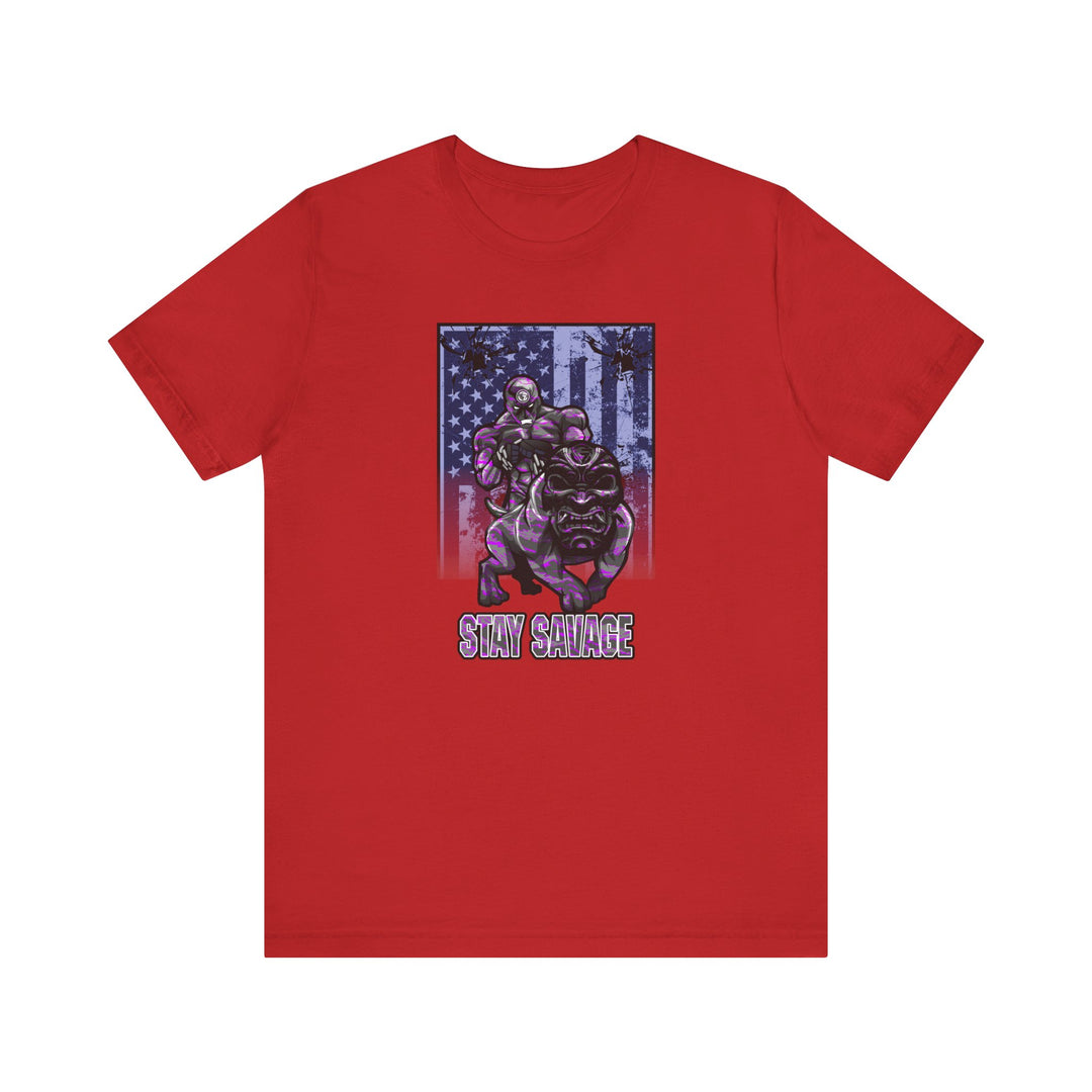ANGRY DOG FLAG PURPLE GREY CAMO/STAY SAVAGE