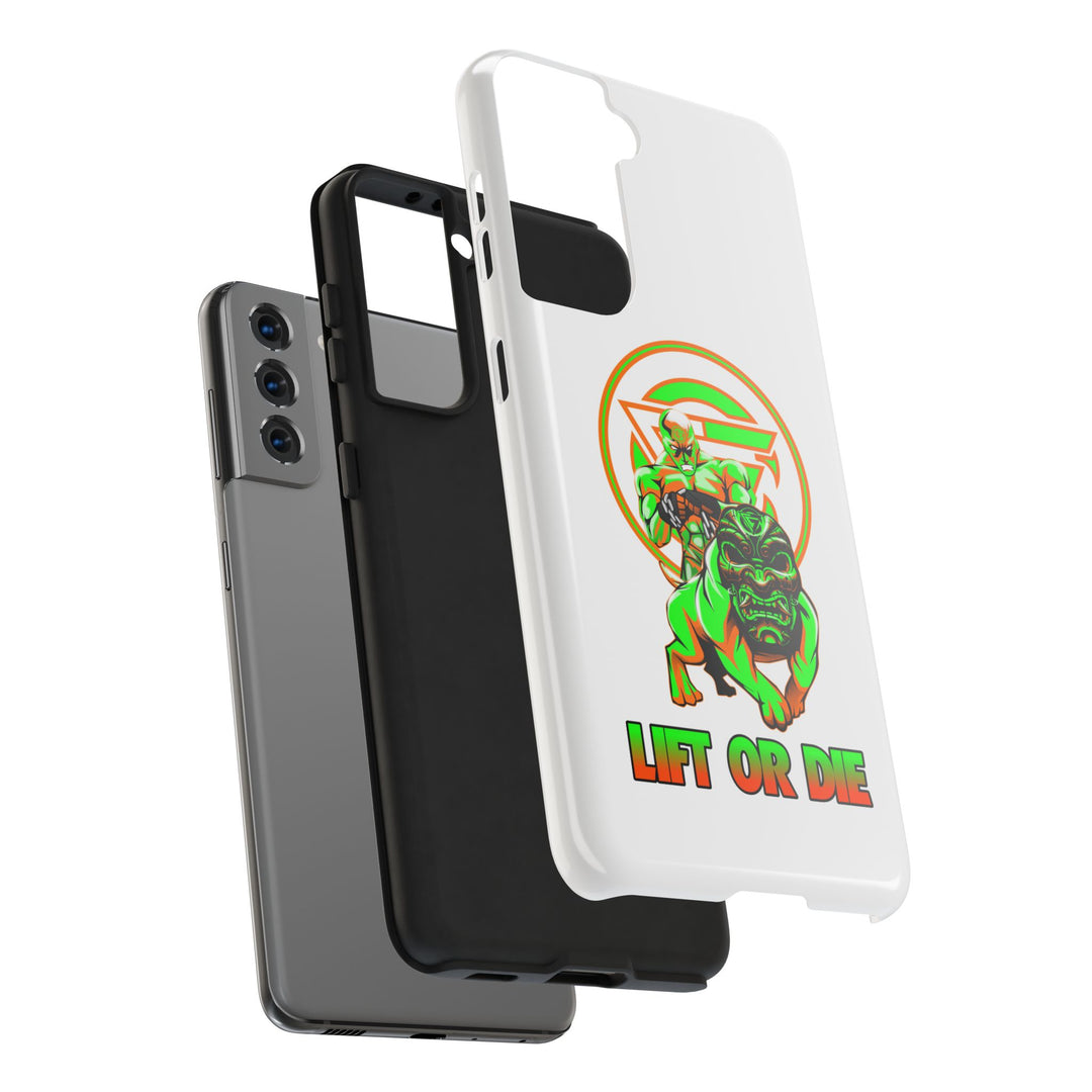 ANGRY DOG ORANGE GREEN PHONE CASE /LIFT OR DIE