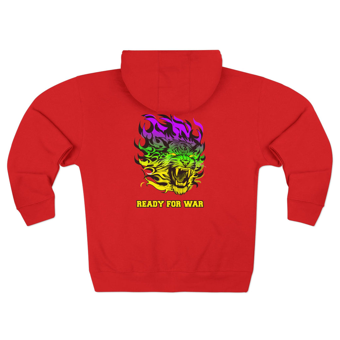 TIGER FLAME YELLOW GREEN PURPLE/READY FOR WAR ZIP UP