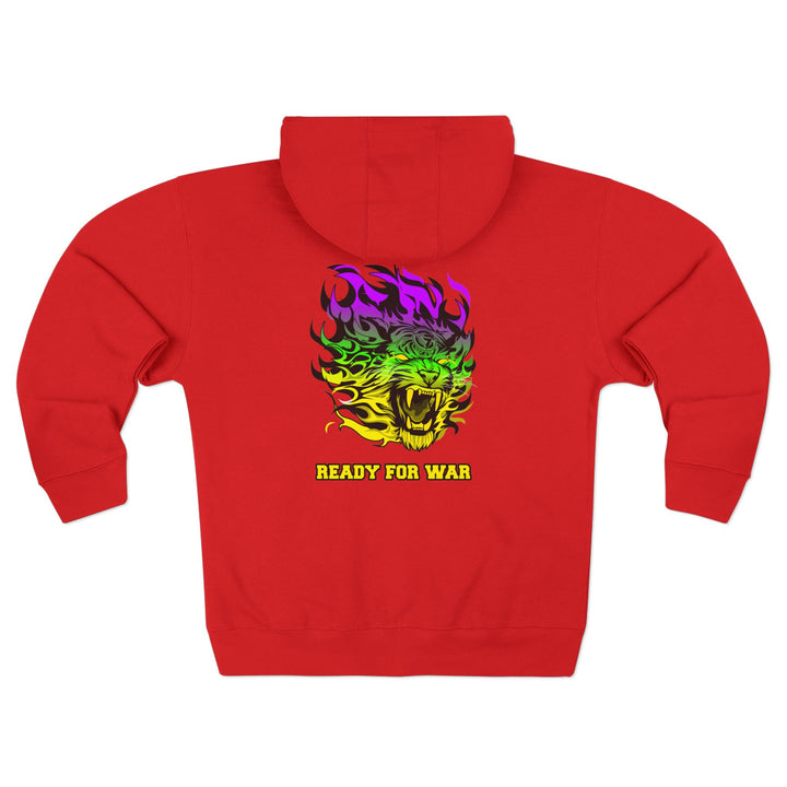 TIGER FLAME YELLOW GREEN PURPLE/READY FOR WAR ZIP UP