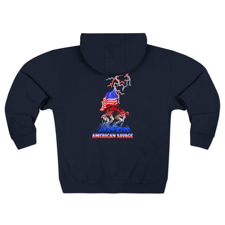 AMERICAN WARRIOR TRIBUTE  RED WHITE BLUE/AMERICAN SAVAGE ZIP UP