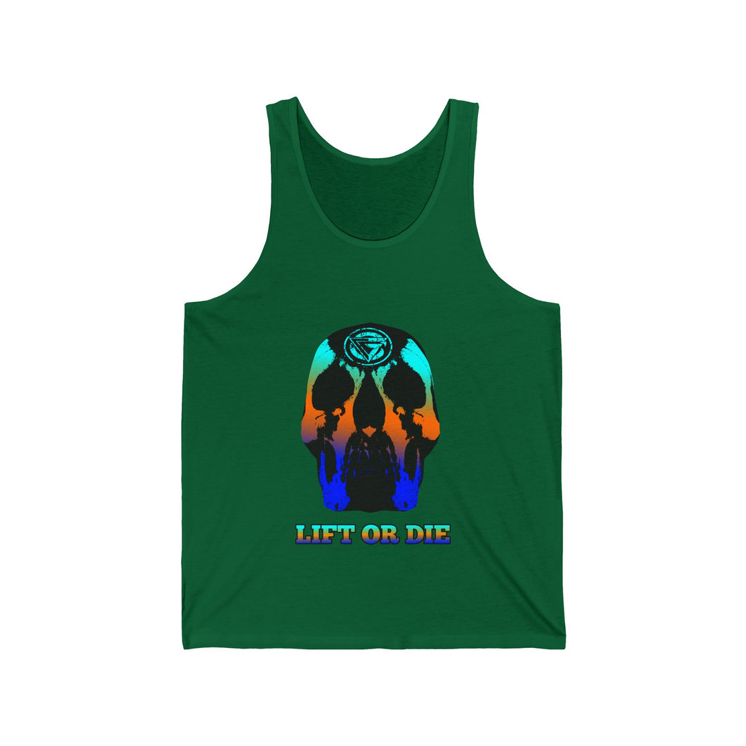 SKULLATOR TANK BLUE ORANGE AQUA /LIFT OR DIE