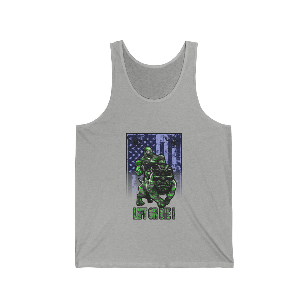 ANGRY DOG GREEN GREY CAMO TANK FLAG/LIFT OR DIE