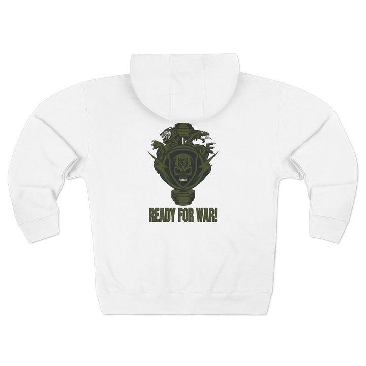 CG SGL SKULL DRAGON TIGER BELL ARMY GREEN/READY FOR WAR ZIP UP