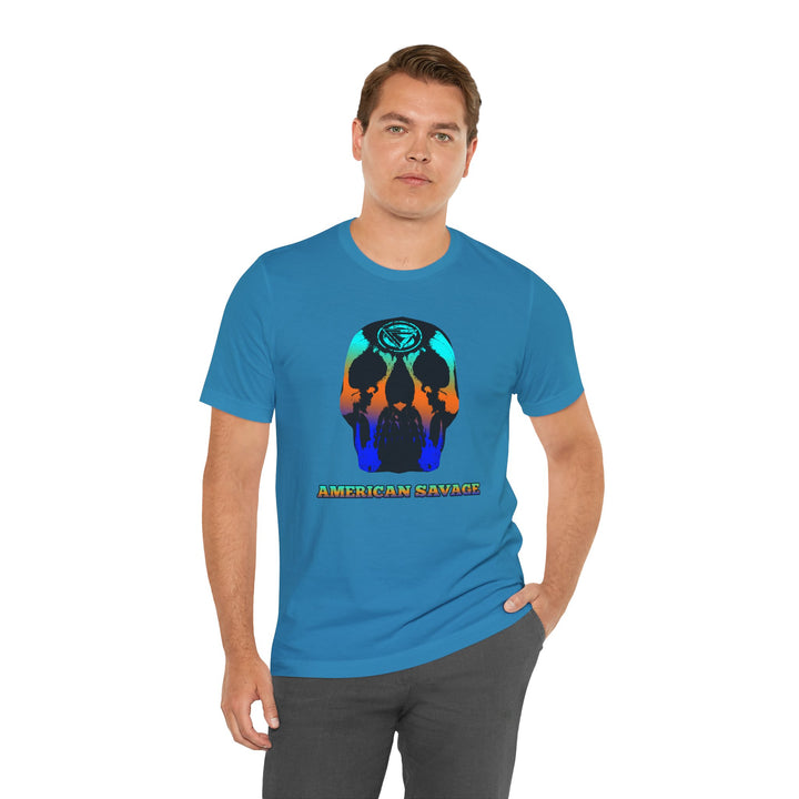 SKULLATOR BLUE ORANGE AQUA  /AMERICAN SAVAGE