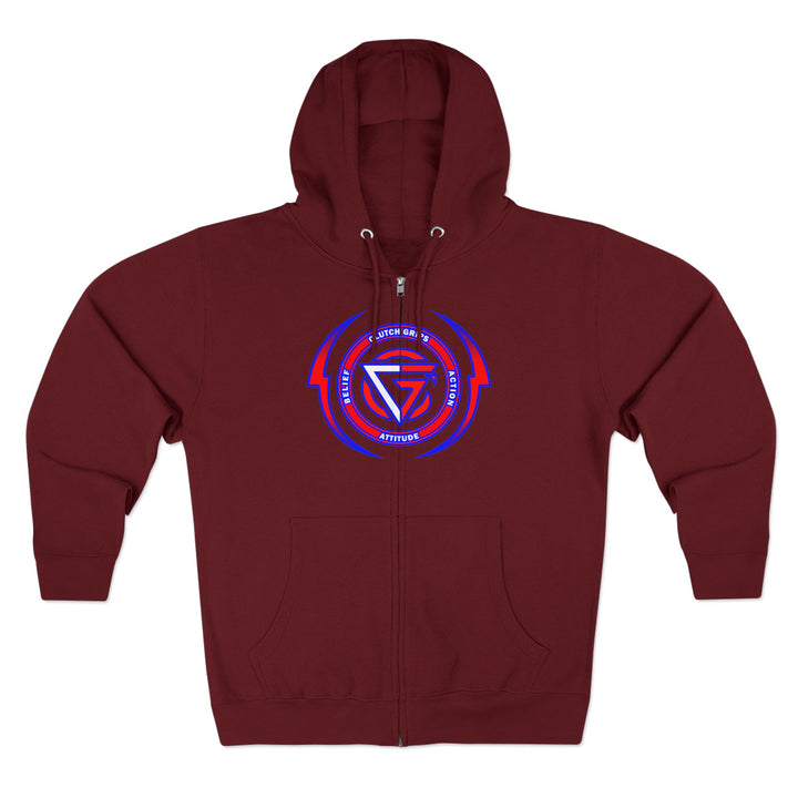 CG APE VS ZILLA 2ND FIGHTRED WHITE BLUE FADE /WELCOME TO THE JUNGLE ZIP UP