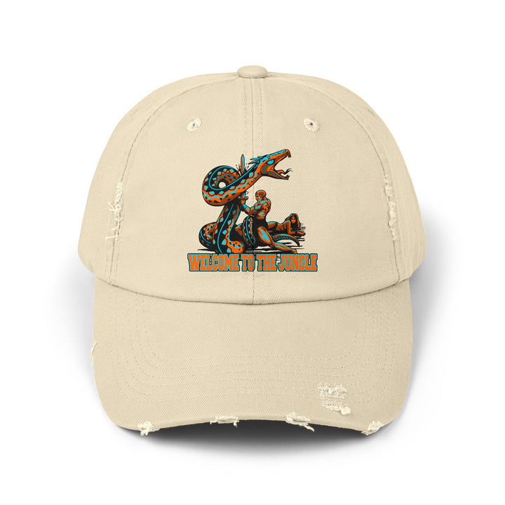 SERPENT SLAYER ORANGE AQUA WELCOME TO THE JUNGLE CAP