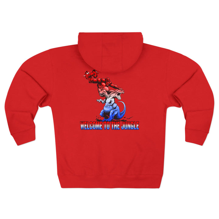 CG APE VS ZILLA 2ND FIGHTRED WHITE BLUE FADE /WELCOME TO THE JUNGLE ZIP UP