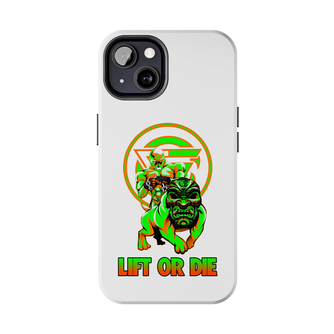 ANGRY DOG ORANGE GREEN PHONE CASE /LIFT OR DIE