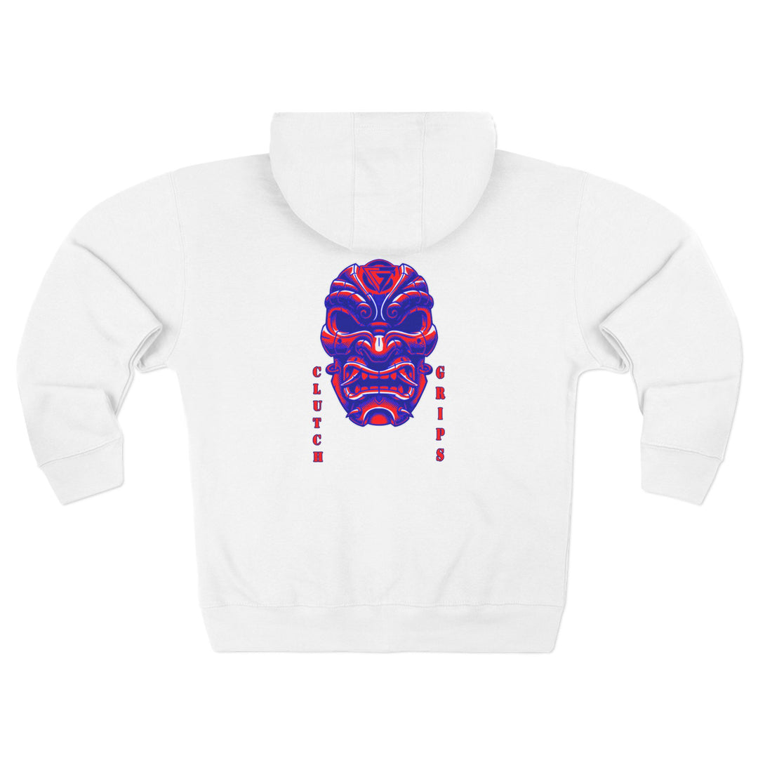 CG SAMURAI MASK RED BLUE/CLUTCH GRIPS  ZIP UP