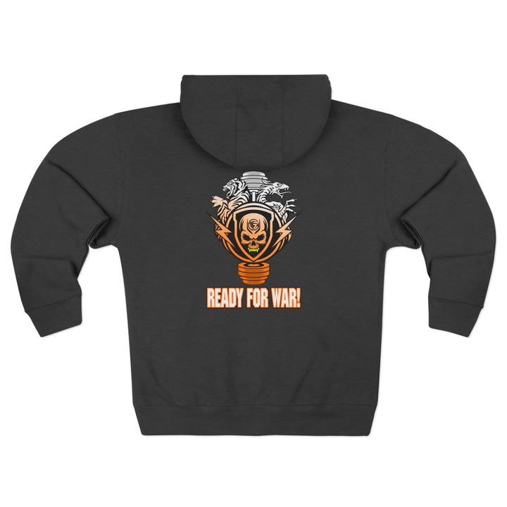 CG SKULLATOR SGL BELL DRAGON TIGER ORANGE WHITE  FADE /READY FOR WAR ZIP UP