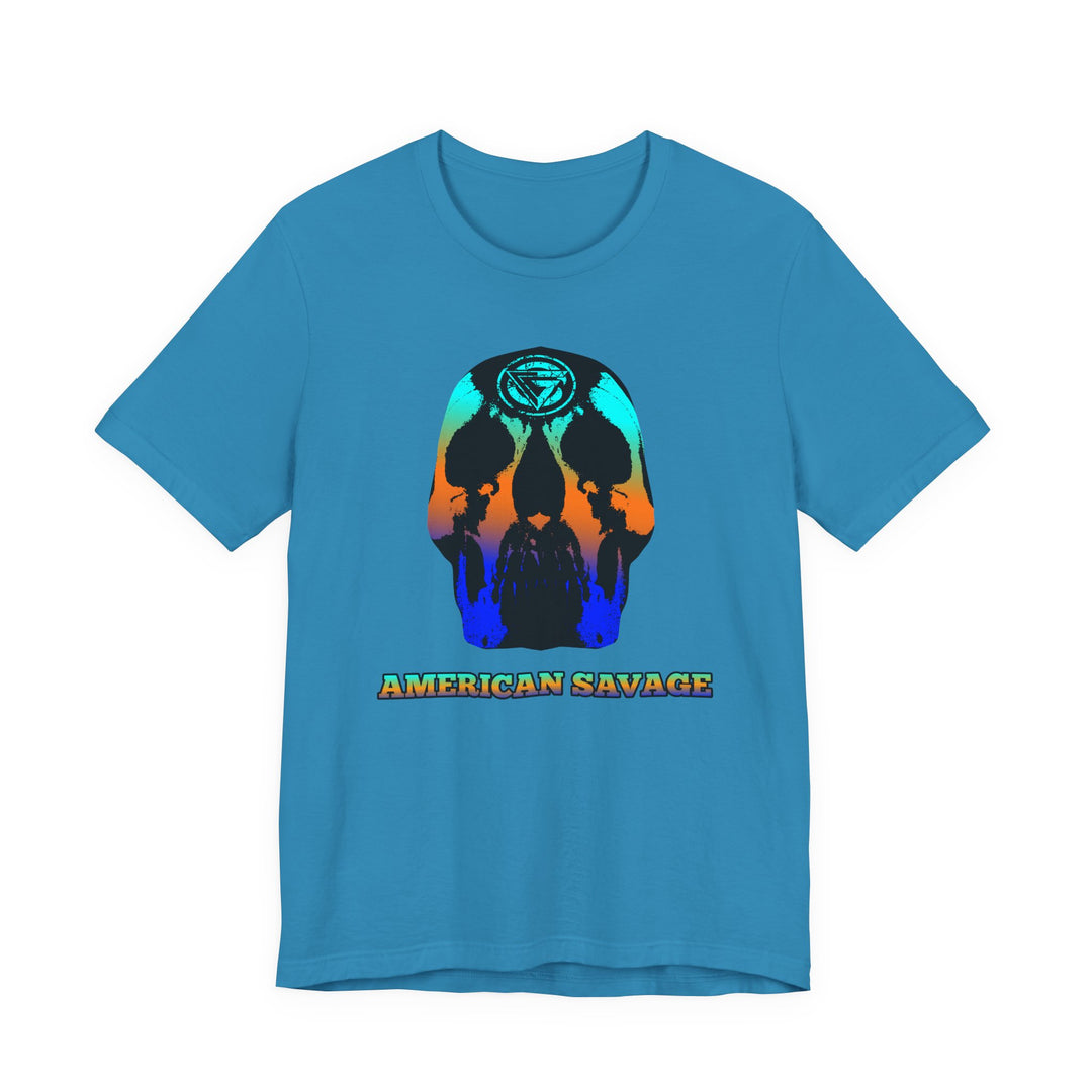 SKULLATOR BLUE ORANGE AQUA  /AMERICAN SAVAGE