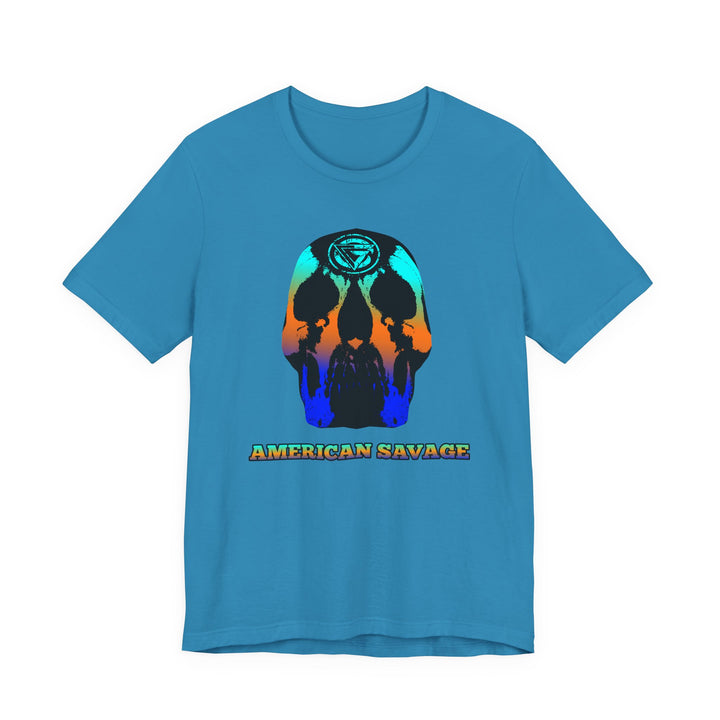 SKULLATOR BLUE ORANGE AQUA  /AMERICAN SAVAGE