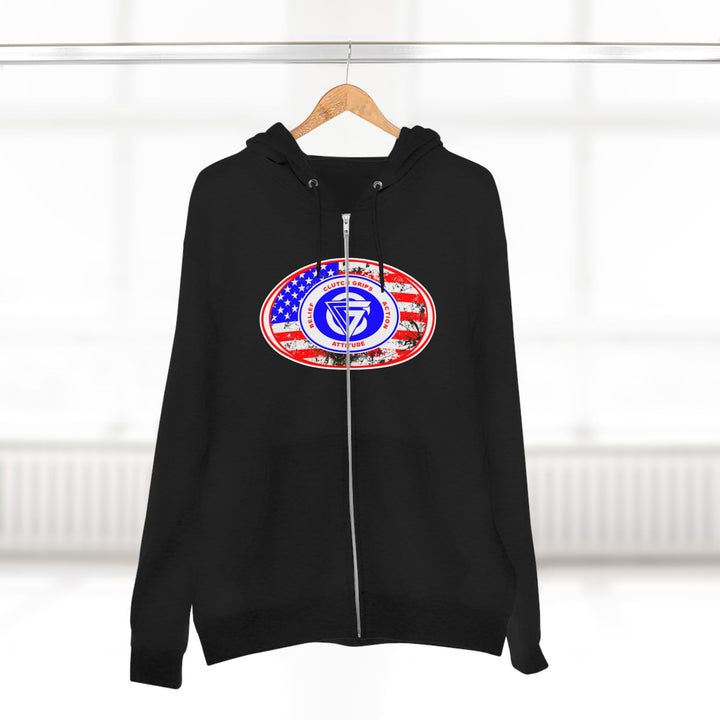 AMERICAN WARRIOR TRIBUTE  RED WHITE BLUE/AMERICAN SAVAGE ZIP UP