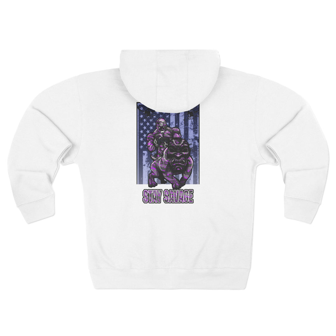 CG ANGRY DOG GREY CAMO PURPLE/STAY SAVAGE ZIP UP