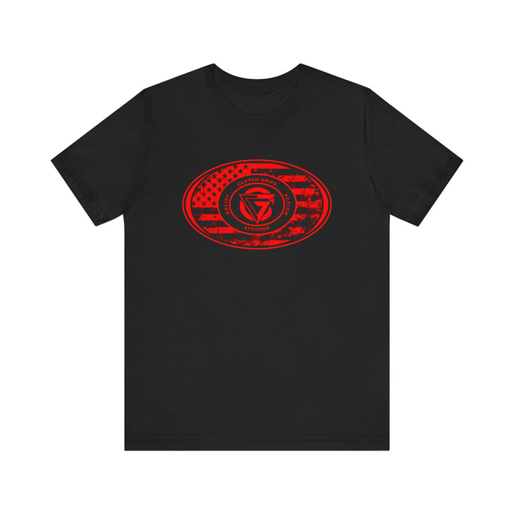 CG FLAG OVAL RED BLACK