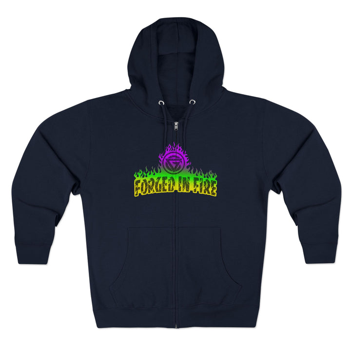 TIGER FLAME YELLOW GREEN PURPLE/READY FOR WAR ZIP UP
