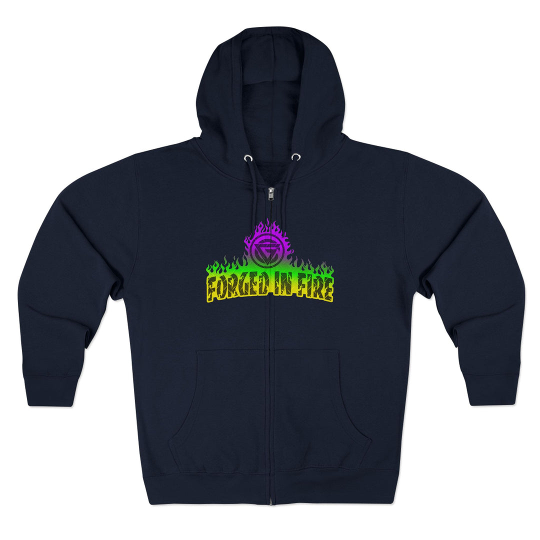TIGER FLAME YELLOW GREEN PURPLE/READY FOR WAR ZIP UP
