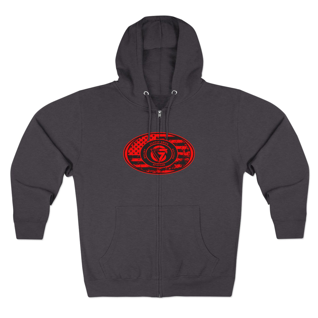 CG  NAVY SEAL TRIBUTE  RIP RED BLACK /AMERICAN SAVAGE ZIP UP