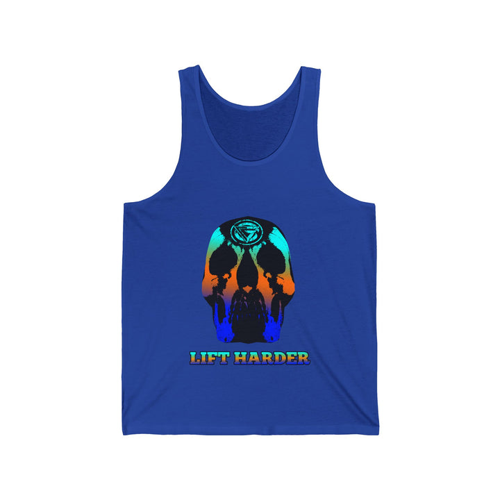 SKULLATOR TANK BLUE ORANGE AQUA /LIFT HARDER