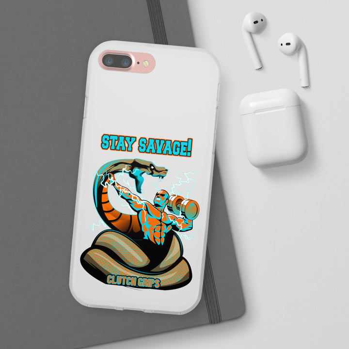 MAC VS SNAKE MIAMI COLORS AQUA ORANGE PHONE CASE /STAY SAVAGE