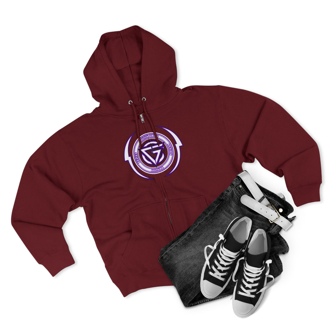 RIDE THE LIGHTNING  PURPLE WHITE /LIFT OR DIE ZIP UP