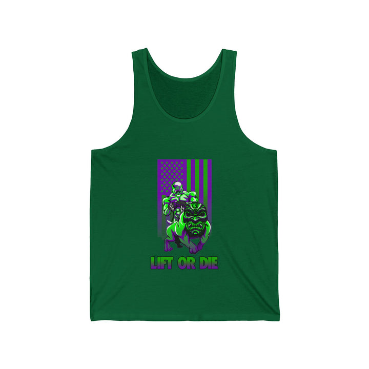 ANGRY DOG GREEN PURPLE TANK FLAG/LIFT OR DIE