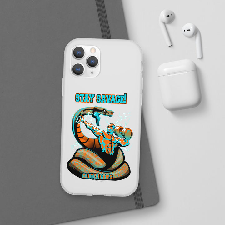 MAC VS SNAKE MIAMI COLORS AQUA ORANGE PHONE CASE /STAY SAVAGE