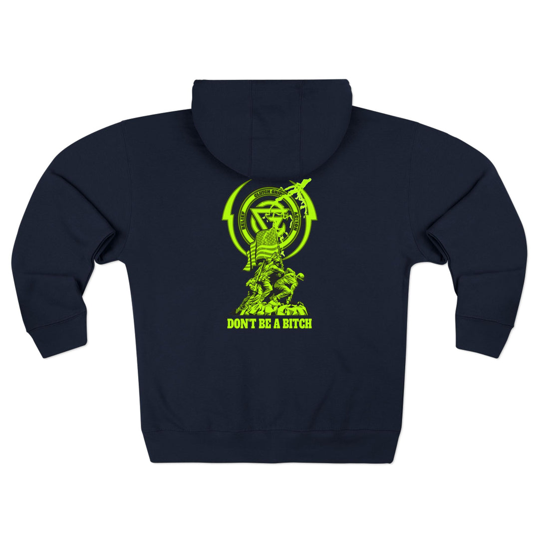CG PATRIOT WARRIOR HYPER GREEN /DONT BE A BITCH ZIP UP