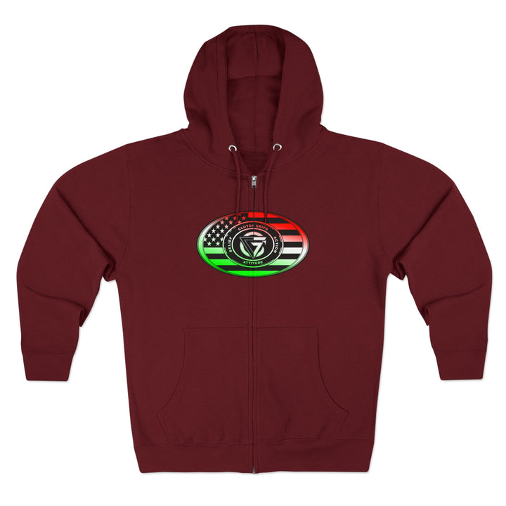CG SKULL RED WHITE GREEN FADE /THINK DO BECOME ZIP UP