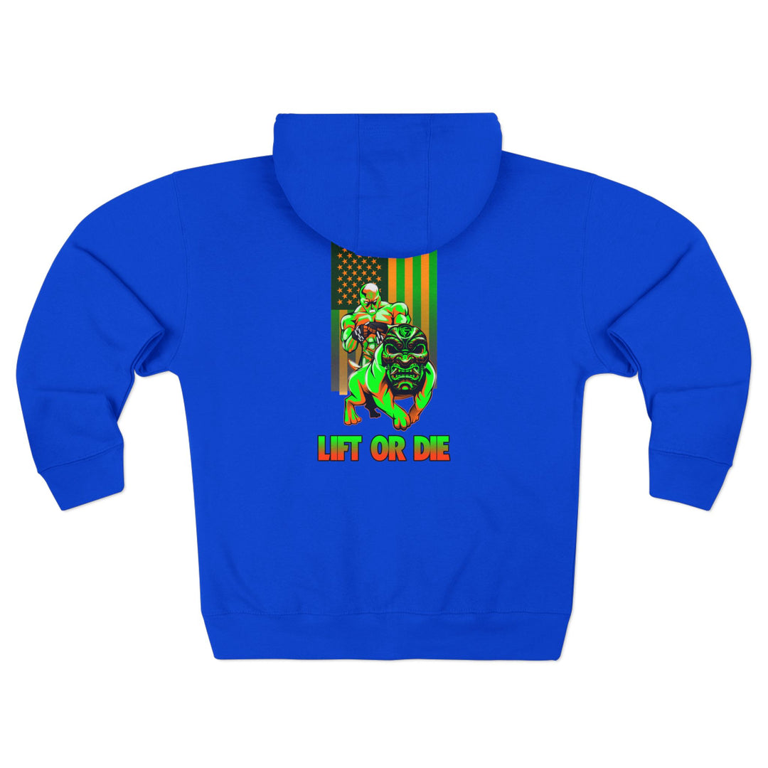 CG ANGRY DOG ORANGE GREEN /LIFT OR DIE ZIP UP