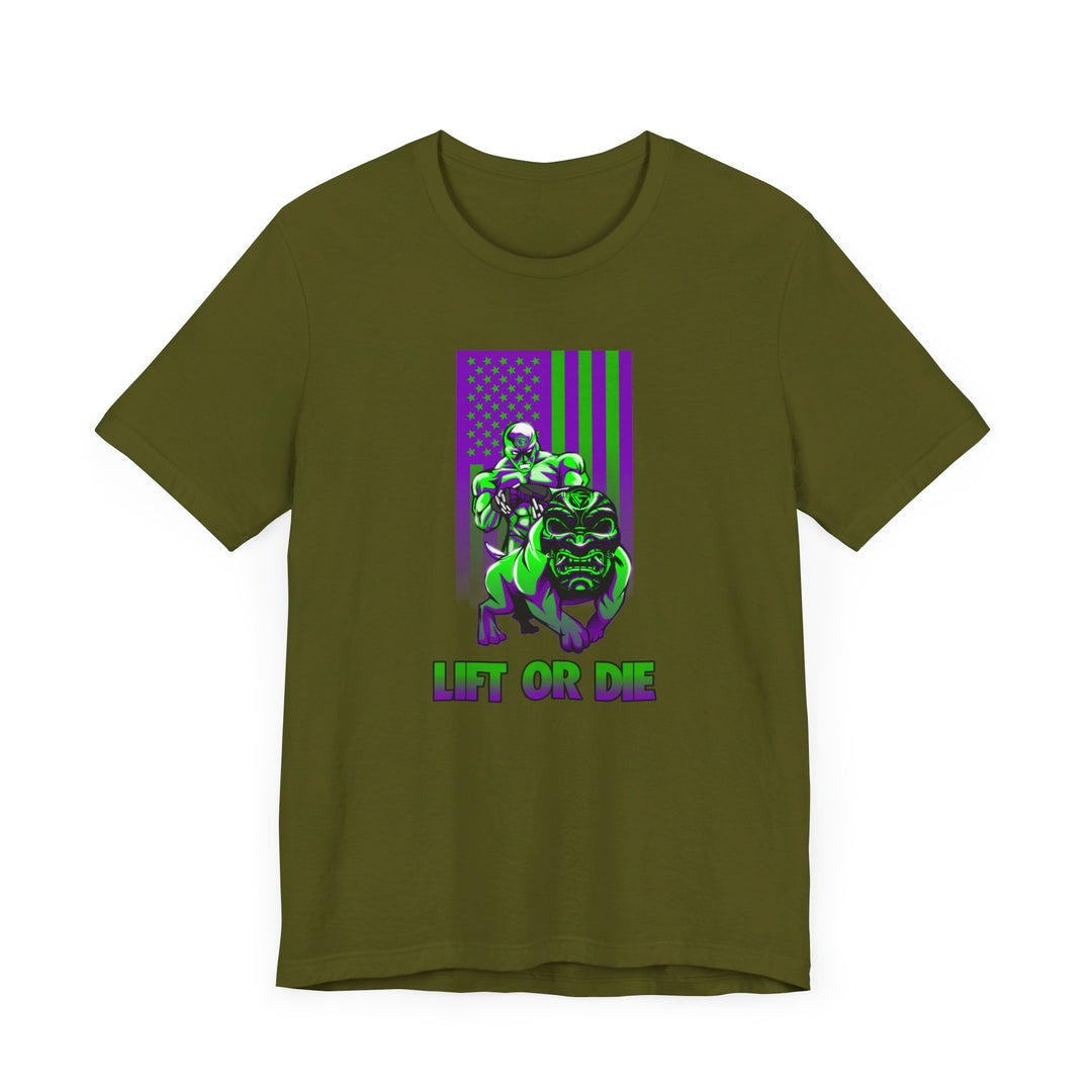 ANGRY DOG PURPLE GREEN FLAG/LIFT OR DIE