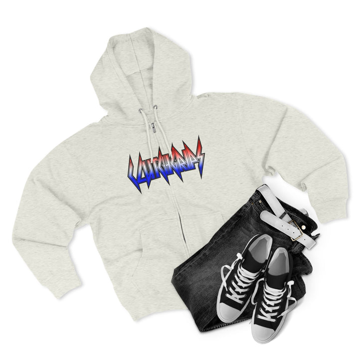 CG APE VS ZILLA 2ND FIGHTRED WHITE BLUE FADE /CONQUER ZIP UP