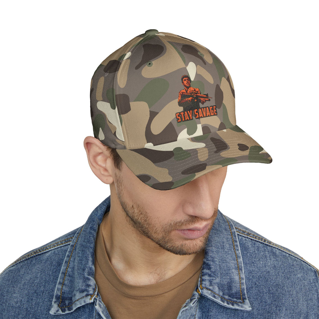 CG FINAL BOSS RED BLACK LOGO /FLAG /STAY SAVAGE Closed-Back Structured Cap (Embroidery)