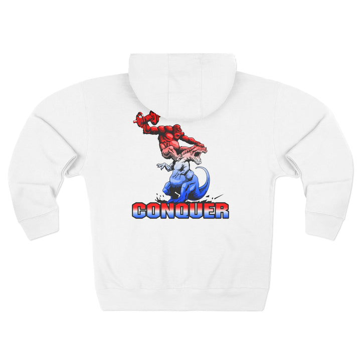 CG APE VS ZILLA 2ND FIGHTRED WHITE BLUE FADE /CONQUER ZIP UP