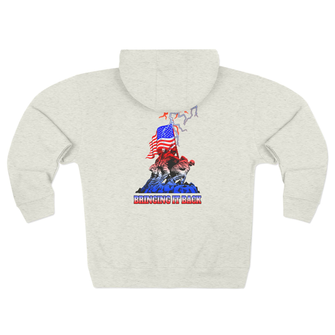 CG A AMERICAN WARRIORS RED WHITE BLUE FADE /BRINGING IT BACK ZIP UP